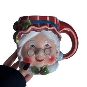CERTIFIED INTERNATIONAL Susan Winget Mrs Clause Shaped Christmas Holiday Mug